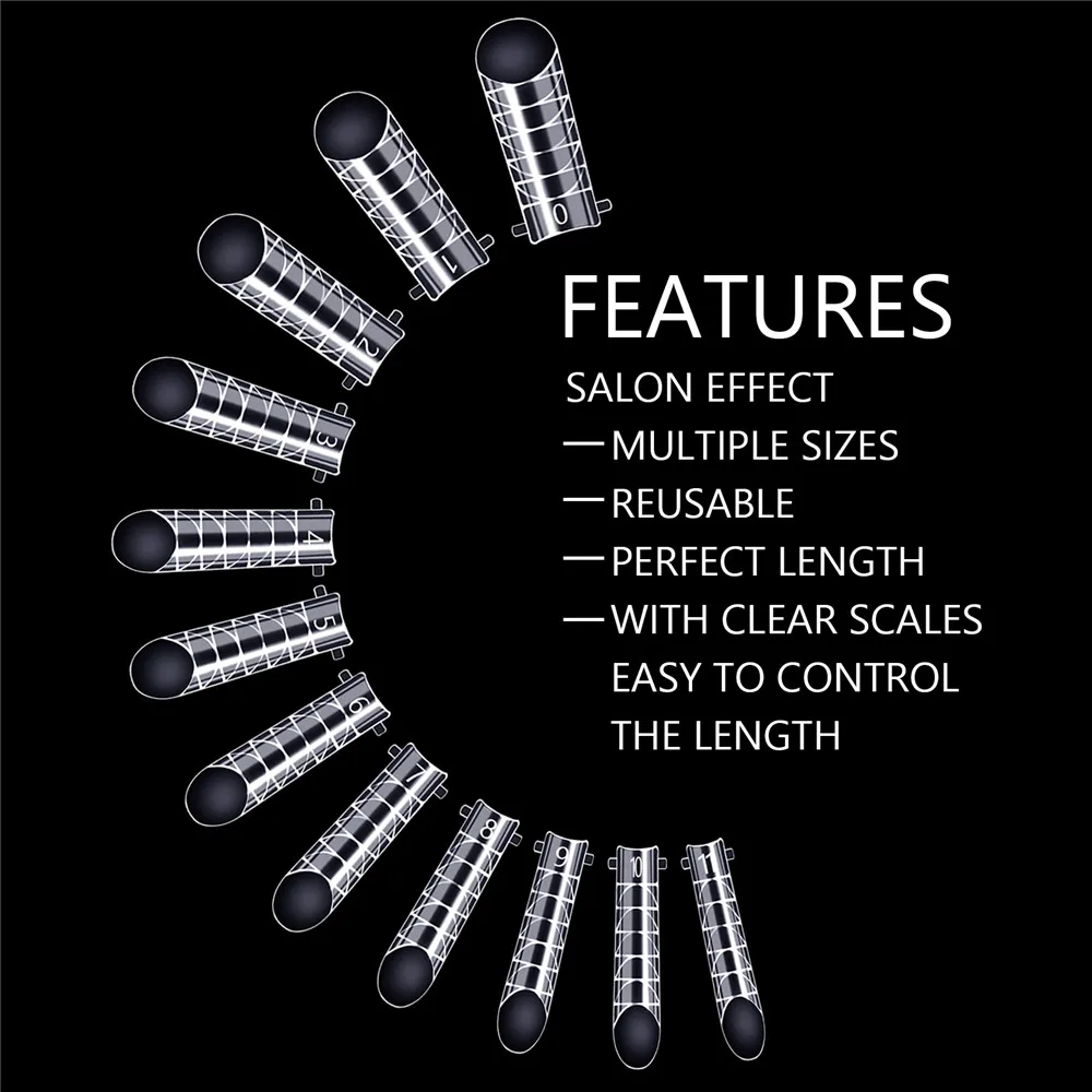 120 шт. прозрачный двойной формы ногтей Системы полное покрытие быстрая