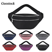 geestock fanny pack women fashion waist pack casual crossbody chest bags unisex hip bum bag travel belt bag sport purse pocket