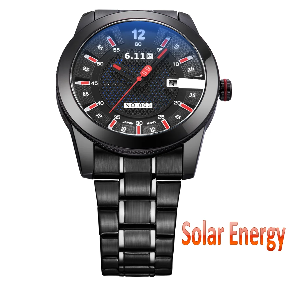 611 солнечные часы лучший бренд часы Мужские reloj macsulino light kinetic energy кварцевые часы со стальным ремешком водонепроницаемые часы с календарем Мужские