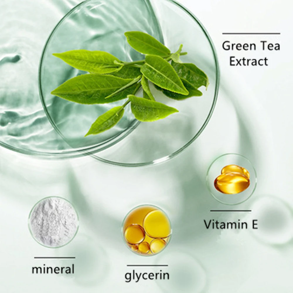 1Pc Green Tea Cleansing Oil Mask Clean Pore Dirt and Balance Grease Eggplant Improve Acne Marks Whitening Skin Care Face | Красота и