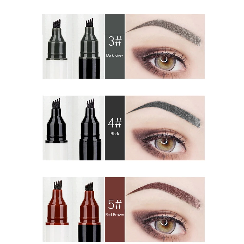 Микро подводка для бровей маркер карандаш двойная головка жидкая глаз тонкая