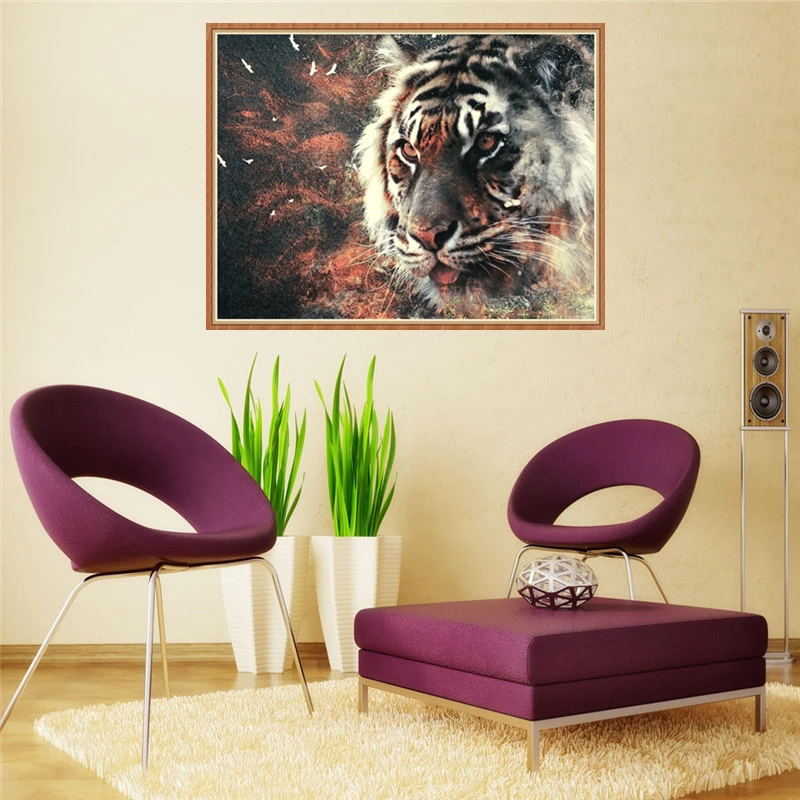 Алмазная 5D живопись полностью мозаика новый Тигр и лев алмазная вышивка
