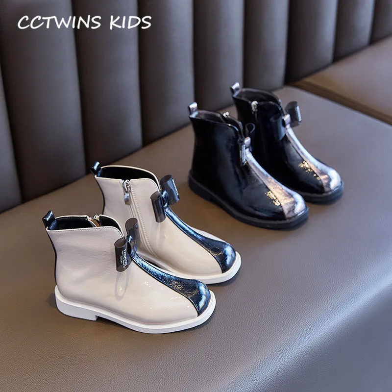 CCTWINS/детская обувь; коллекция года; модная Осенняя обувь принцессы для девочек; Детские ботильоны из искусственной кожи; ботильоны с бабочкой; FB1698