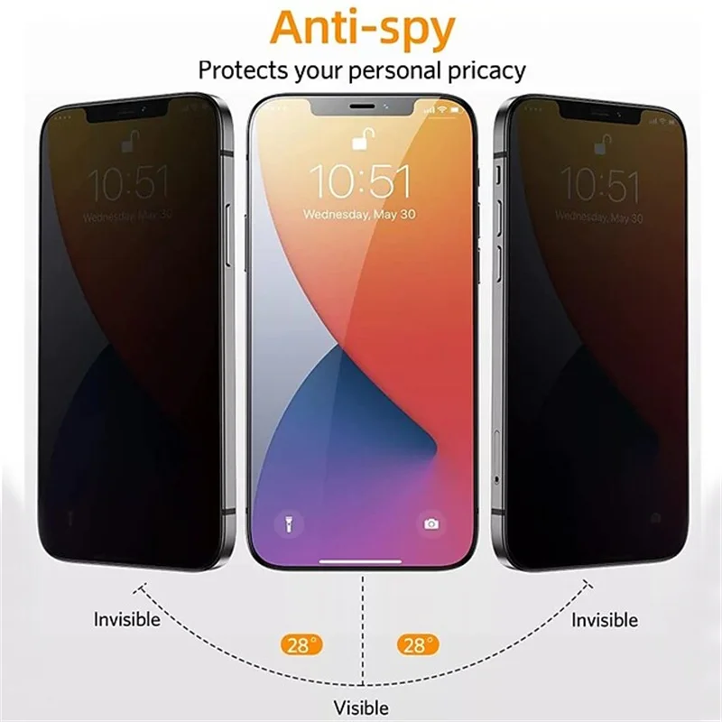 25pcs privacy screen protector for iphone 13 12 11 pro max anti spy glass for iphone 13 mini 12 pro 11 pro x xr xs privacy glass free global shipping