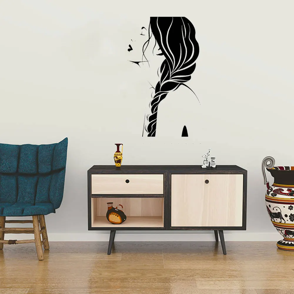 Стикеры на стену для салона красоты DW11572 виниловые наклейки окна женщин лица губ