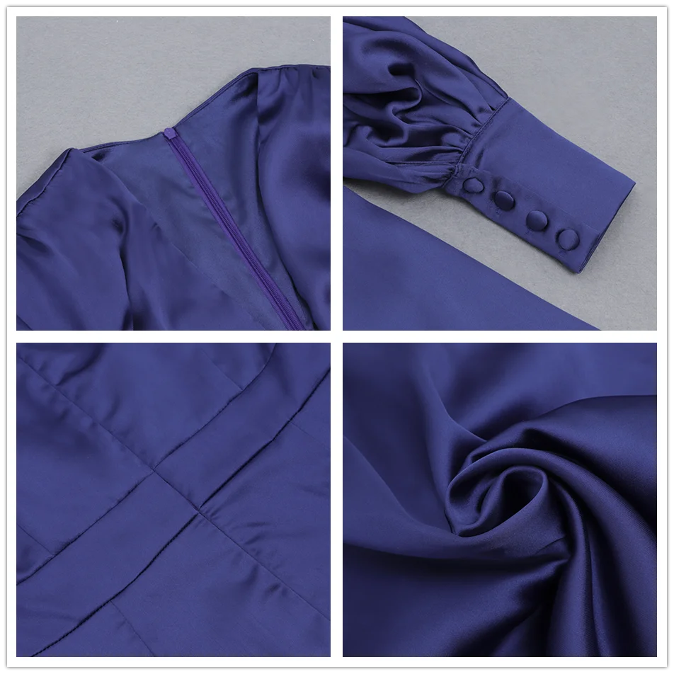 

New Arrivals 2021 Spring Elegant Celebrity Evening Long Dress Women Sexy V-neck Lantern Long Sleeve Fashion Party Female dresses