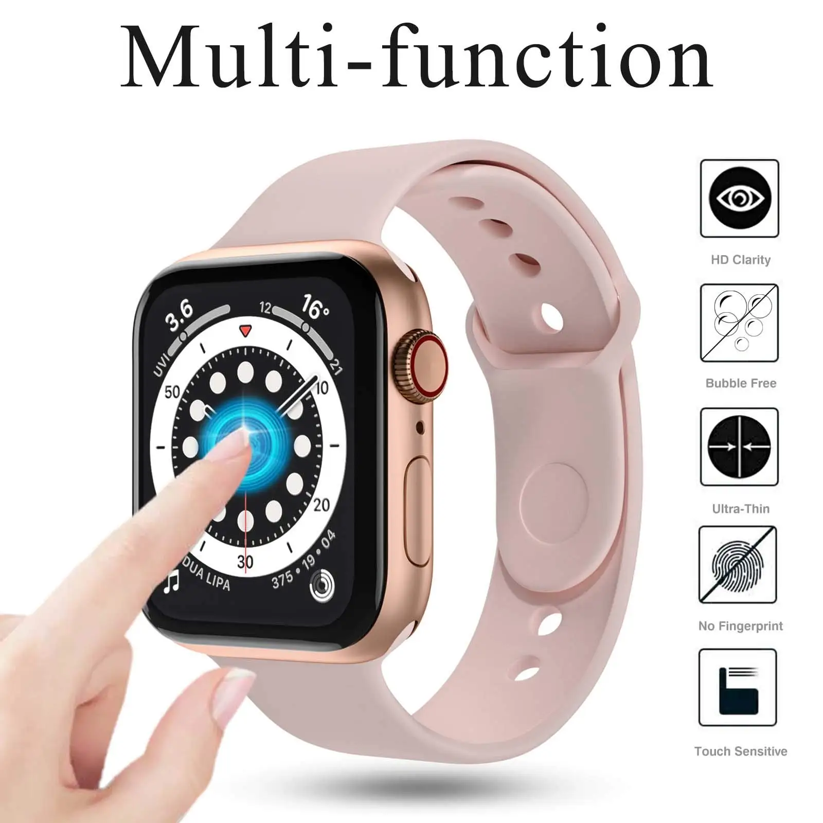 Мягкое стекло для Apple Watch 6 5 4 se 44 мм 40 iWatch серии 3 42 38 9D HD (не закаленное) пленка