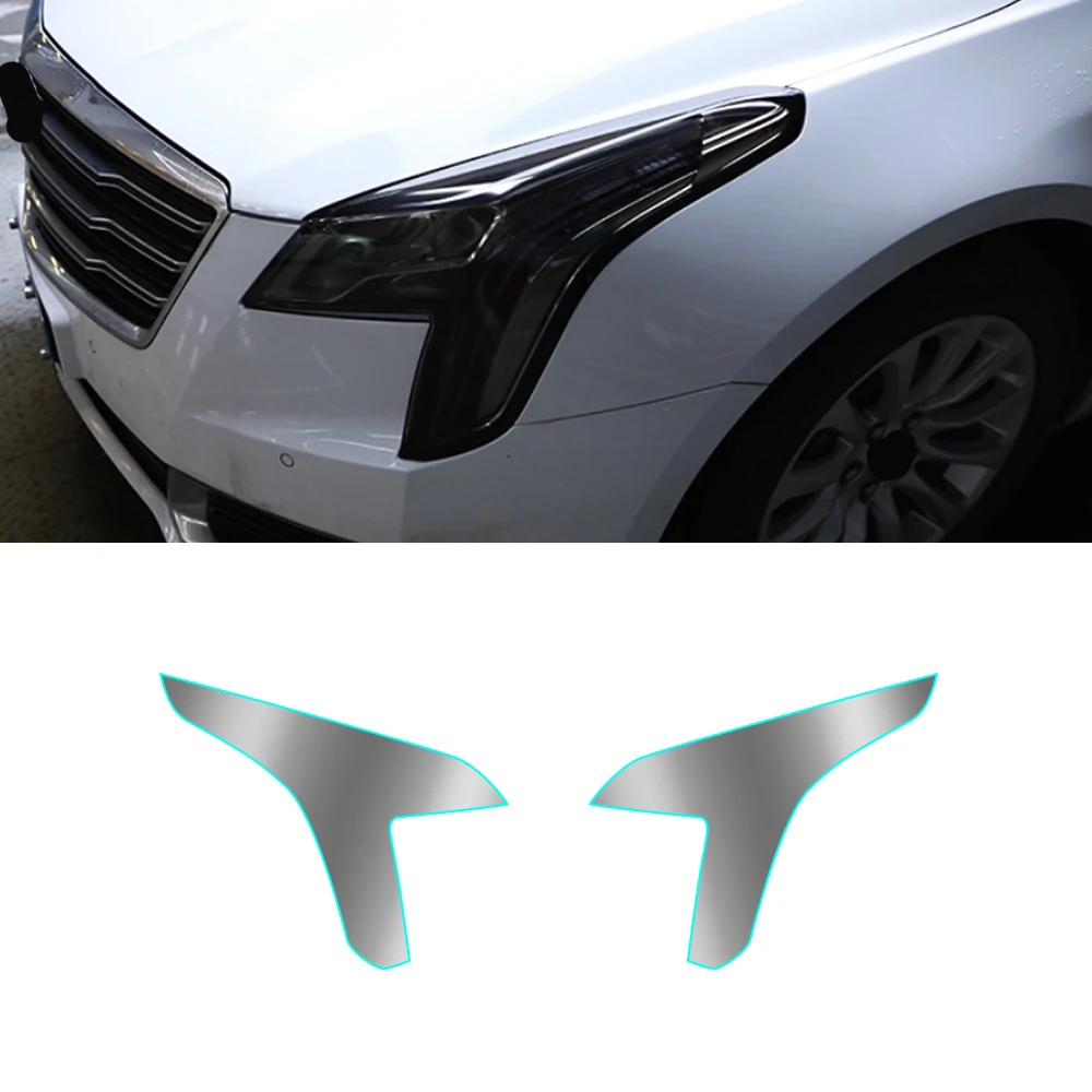 

For Cadillac XT4 2018-2021 Car Headlight Tint Black Protective Film Protection Transparent TPU Vinyl Wrap Sticker Pre-Cut Shape