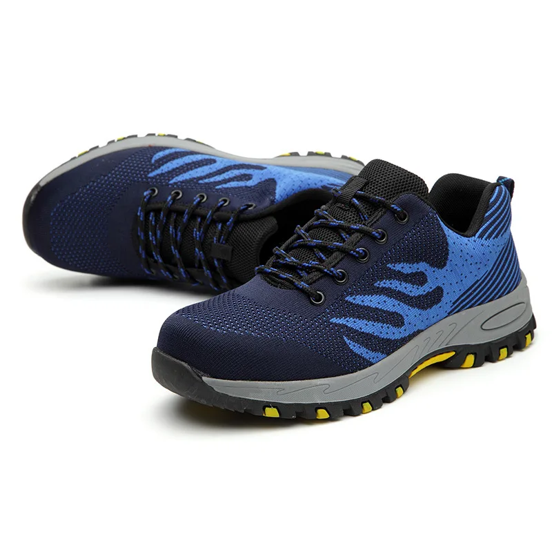 

Autumn Safety Shoes Steel Toe Men Fashion Anti-smashing Men's Work Shoes Black Breathable Comfortable Sports Shoes Seguridad