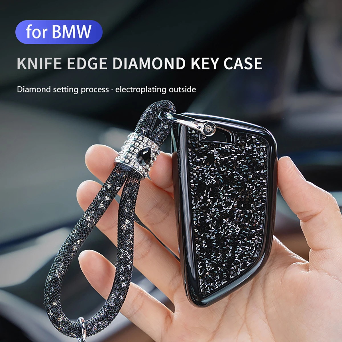 

Lexus Fashion Diamond Women Car Key Case TPU Shell with Pendant Lovely Crystal Key Ring for BMW G07 X5 X3 E90 G30 Gift