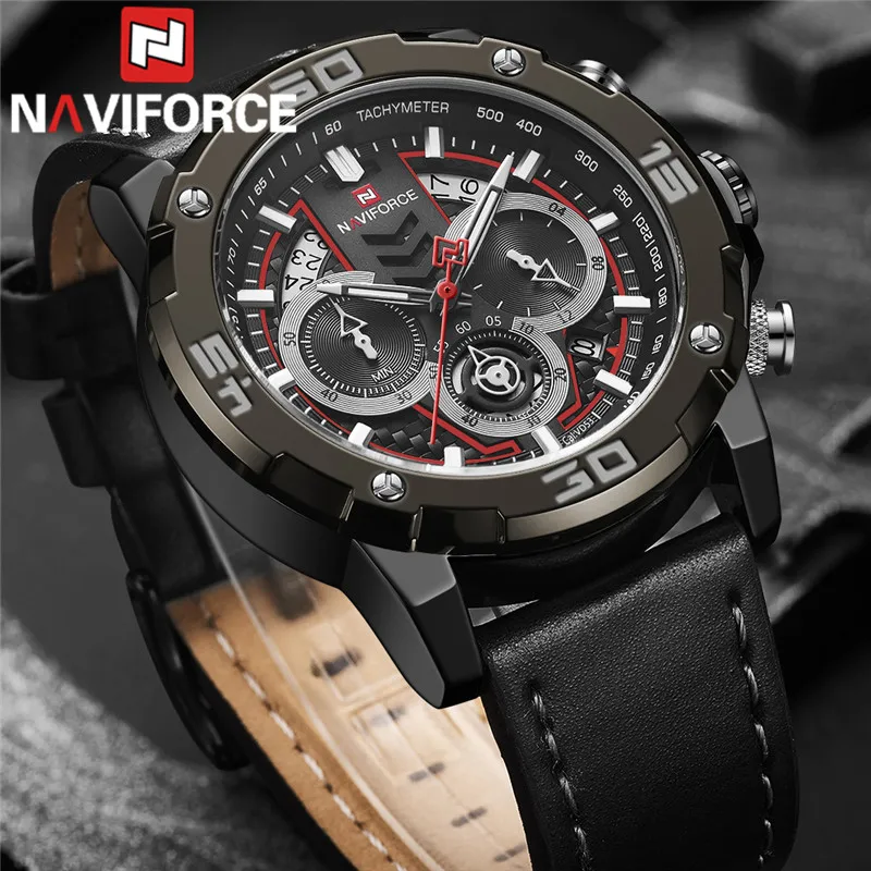 Часы наручные NAVIFORCE мужские с хронографом спортивные брендовые Роскошные