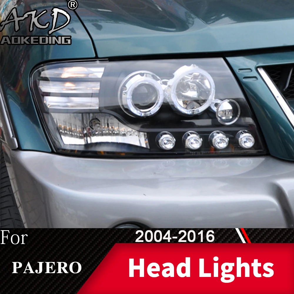 

AKD Car Lamp For Mitsubishi Pajero V73 2004-2016 Montero Headlights DRL H7 LED Bi Xenon Bulb Assembly Upgrade Dynamic Accessory