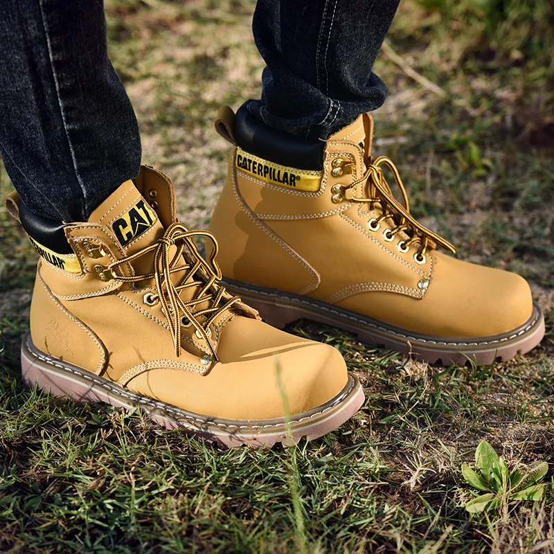 

Original Leather Boots Men Black Military Combat Boots For Men Brand Designer Mens Motorcycle Boots Non-Slip Work Shoes for Man