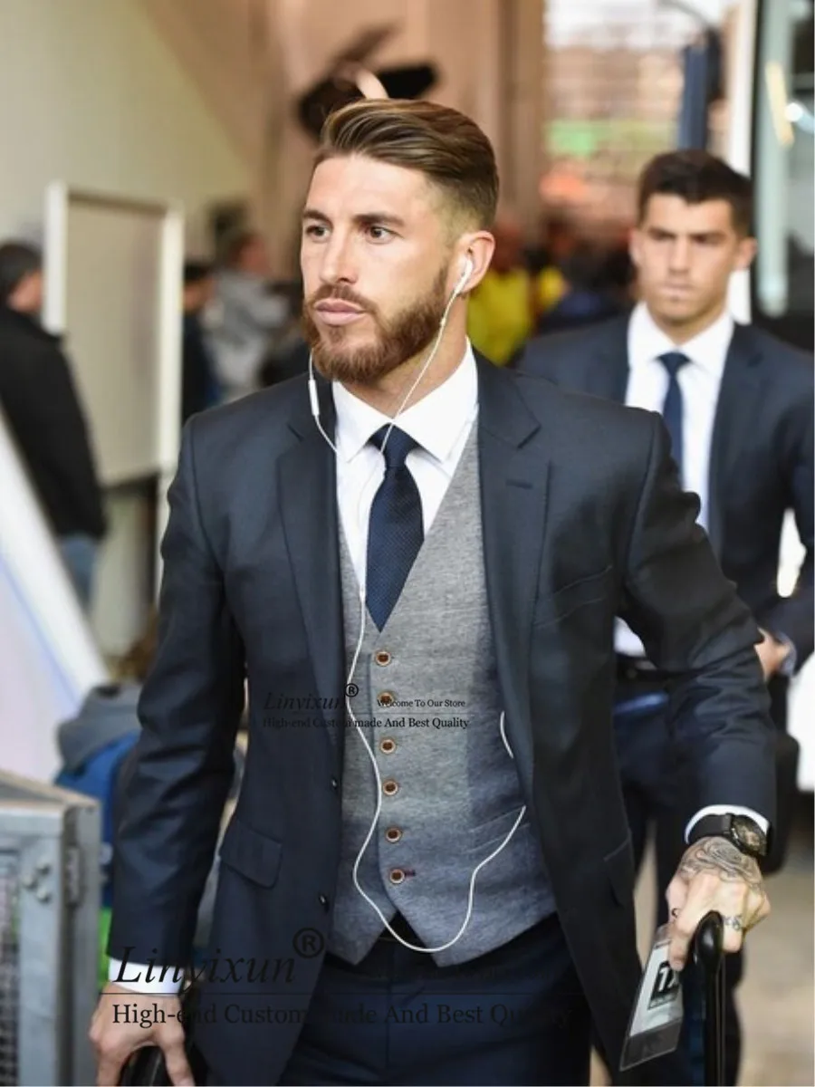 

2020 Black Homens blazer Men's Terno Slim Fit Blaser Masculino Vintage Formal Men's Suits Costume Homme (jacket+pants+Vest)