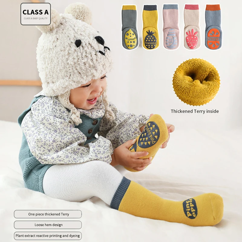 

Three Sizes 0-5Y Winter Thicken Baby Cute Knee High Socks Kids Toddler Candy Color Soft Socks Kids Legs Warm Babies Accessories