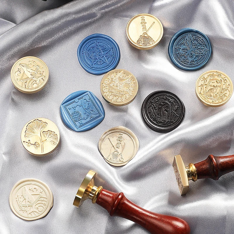 

Fashion Anime Icon Seal European Style Retro Lacquered Seal Envelope Sealing Wax Stamp Eye Shadow Blessing Copper Seal