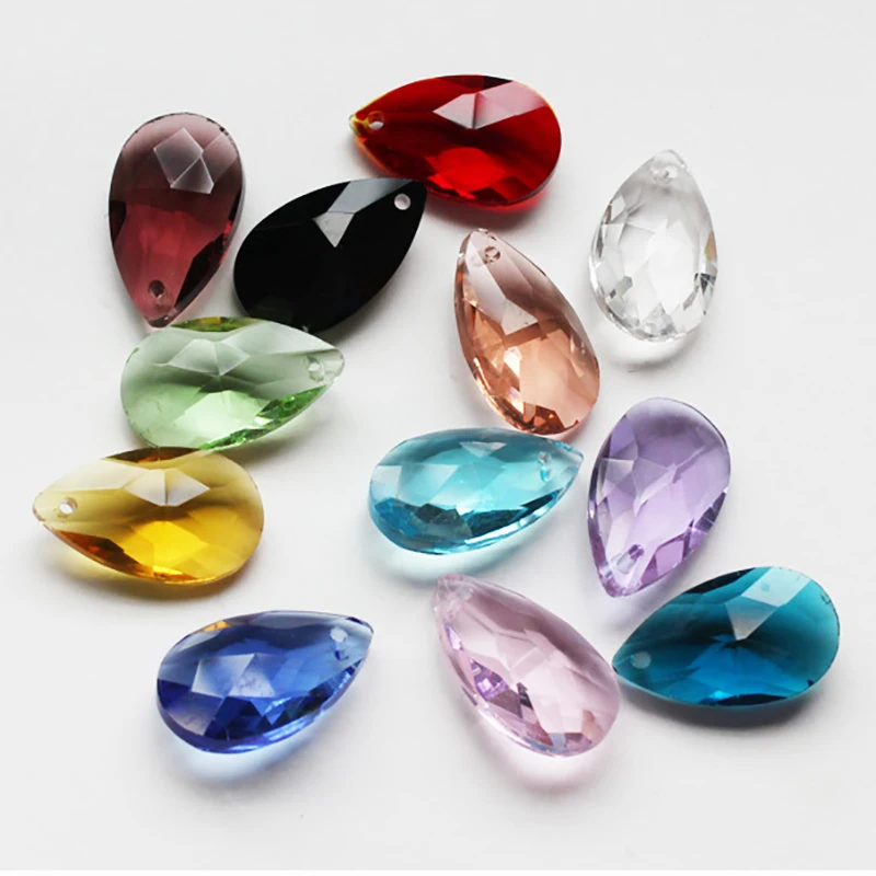 

10X Teardrop Spacer Scattered Beads Pendants Crystal Faceted Glass Crafts Charms