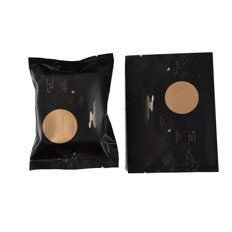 100pcs Black Aluminium Foil Packaging Bags Heat Sealable Open Top Cookie Bag for Mid-Autumn Moon Cake Baking Food Packing | Дом и сад