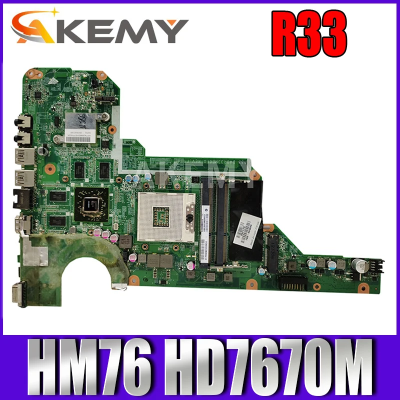 Akemy материнская плата 680570 501 001 для ноутбука HP Pavilion G4 2000 G6 G7 R33 DA0R33MB6F1 HM76
