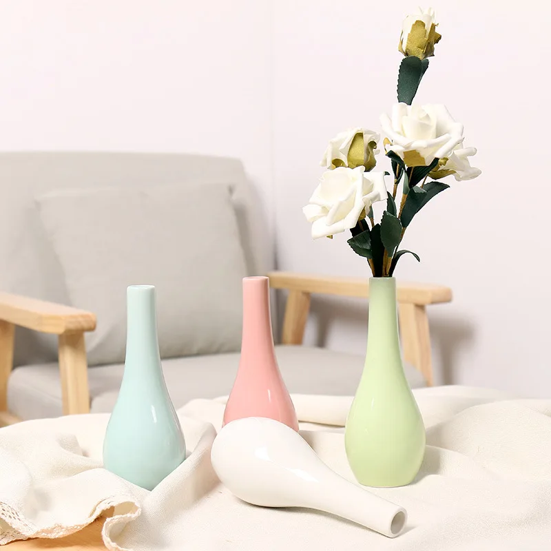 

White Ceramic Matte Flower Vase Porcelain Vase for Hydroponics Plants Dried Flower Home Table Decoration