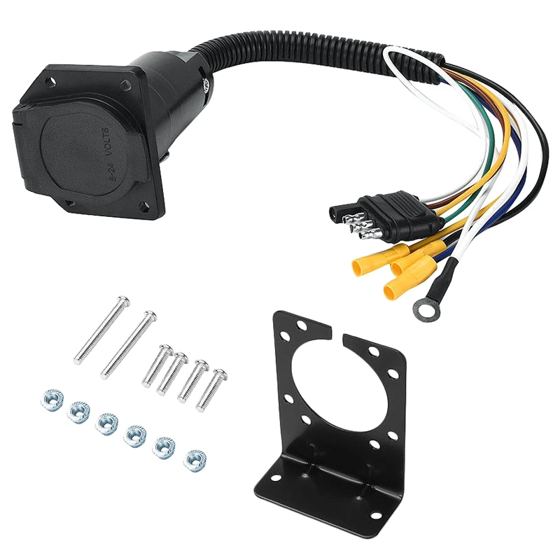 4-полосный плоский на 7-полосный круглый Rv лопасть адаптер для проводки вилка