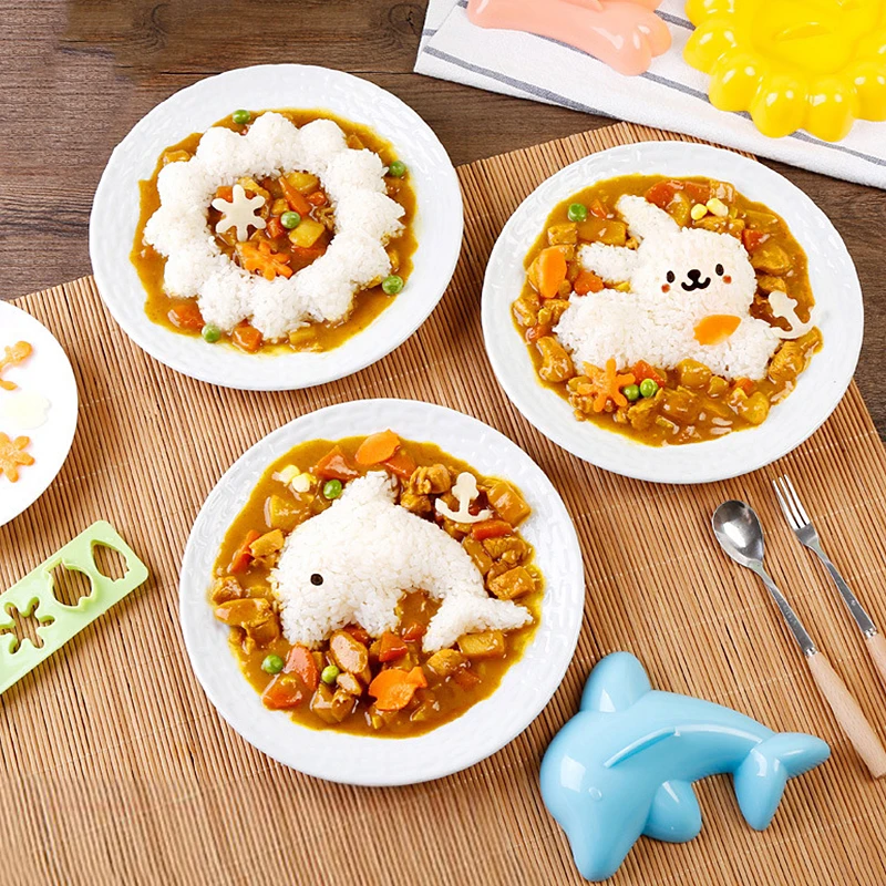 Аксессуары для бенто из мультфильма детей 4 шт./компл./набор форма рисовых