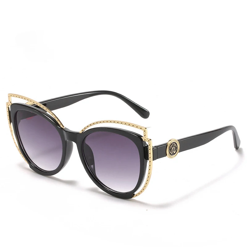 Очки солнцезащитные женские кошачий глаз модные роскошные брендовые