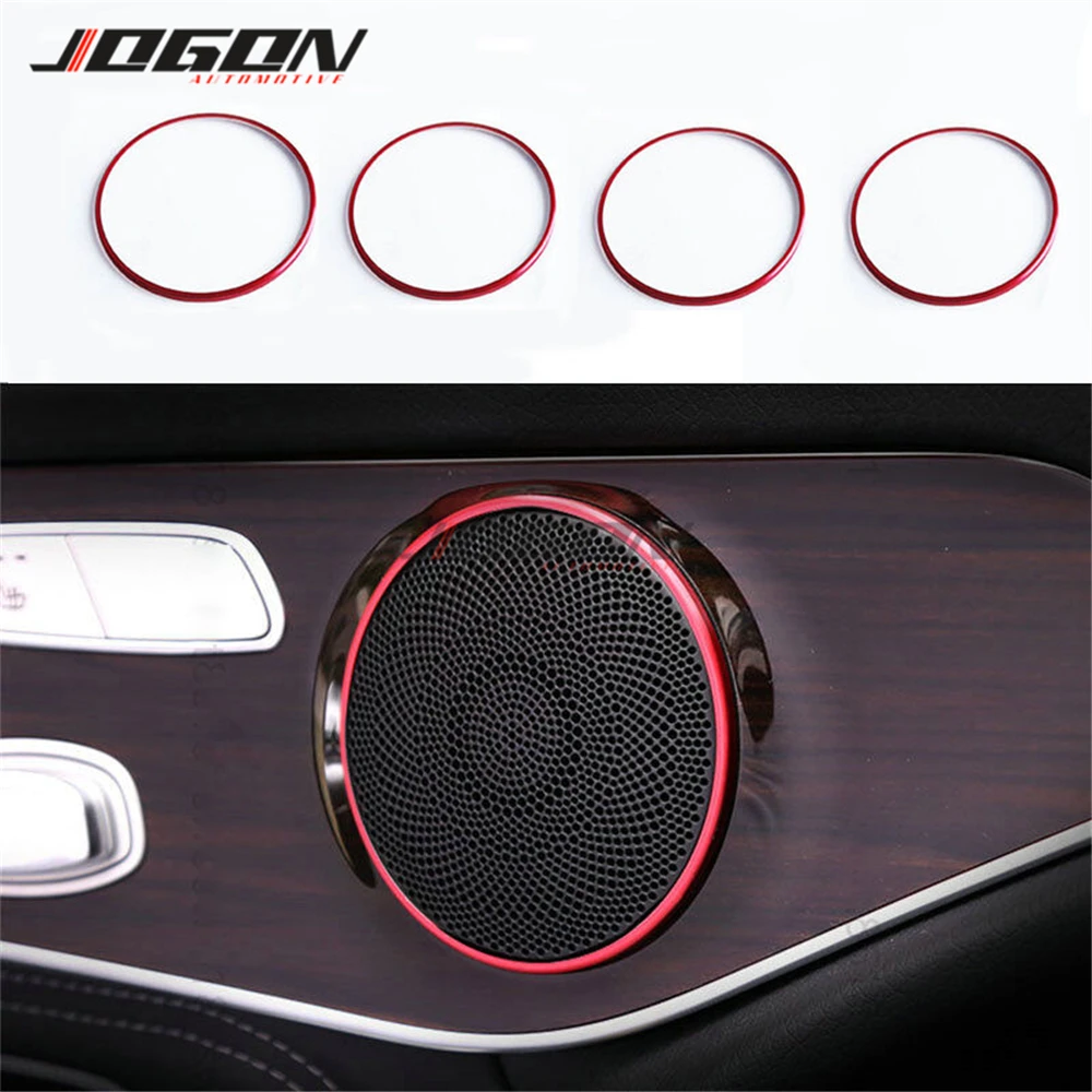 

4 шт. сплав для Mercedes-Benz C E GLC Class W213 W205 X253 звуковое кольцо для боковой двери звуковой динамик громкость отделка автомобильные аксессуары