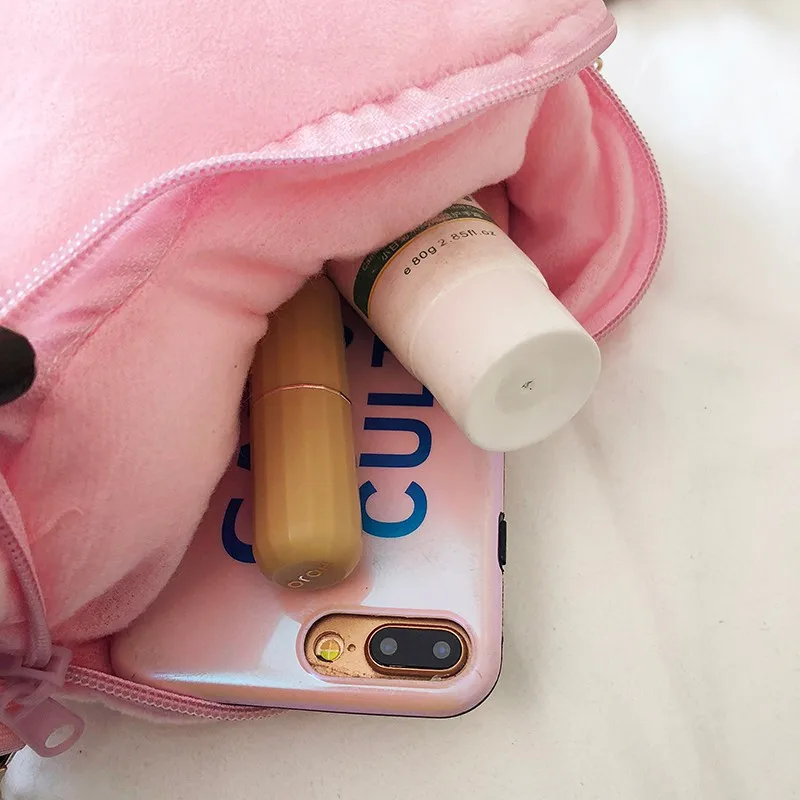 Женская сумка через плечо в форме сердца плюшевый кошелек на с цепочкой