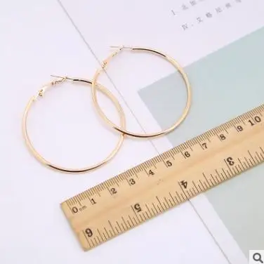 Gold 5CM Серьги Подвески Розовый Синий Черный Белый Многоцветный матовый круг блестящий кристалл большие серьги Модные ювелирные изделия женские дизайн - Окраска металла: Gold 5CM