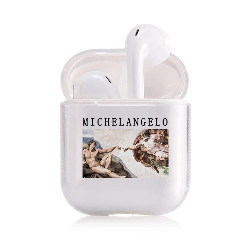 I300156 Карамельный чехол для наушников Airpods 1 2 Чехол Мона Лиза художественный Рисунок Давид линий Твердый чехол Coque Fundas для Airpods чехол - Цвет: I300156