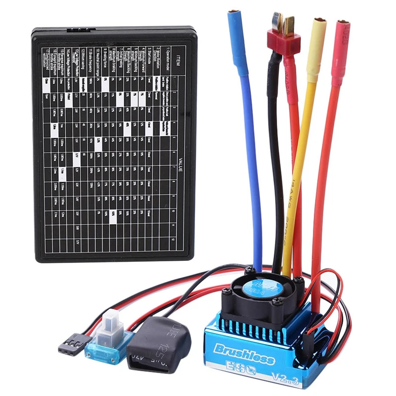 

120A Brushless Esc Electric Speed Controller & 1:10 Car 120A Waterproof Brushless Esc + Program Card Combination Details