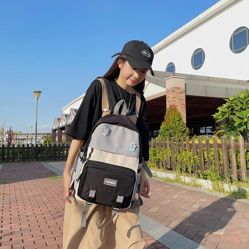 2021 зимний женский рюкзак контрастных цветов школьная сумка для девочек