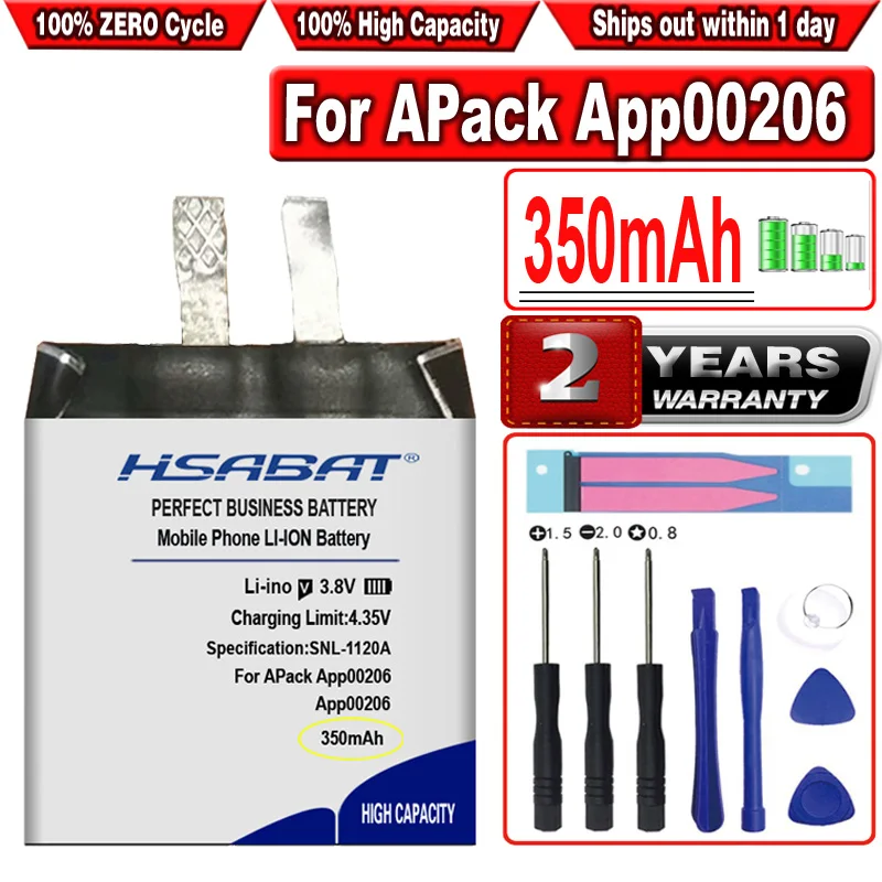 

Аккумулятор HSABAT APP00206 350 мА · ч для Apack 1ICP4/27/30