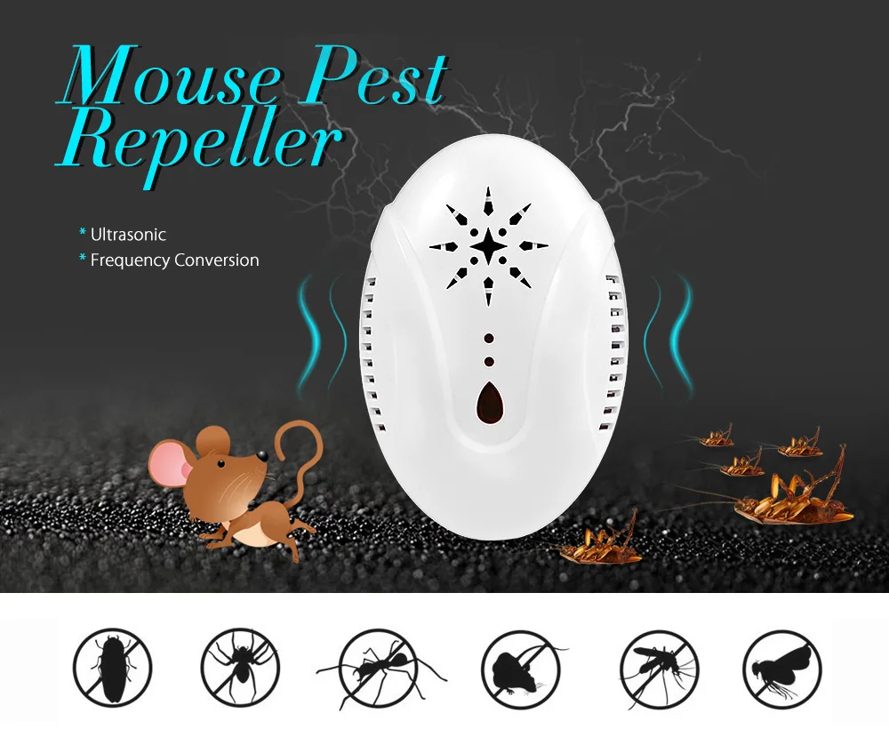 Electronic Ultrasonic Mouse Pest Repeller Plug-In Type Repellent To Mouse Cockroach Mosquito Repeller Hot Sale