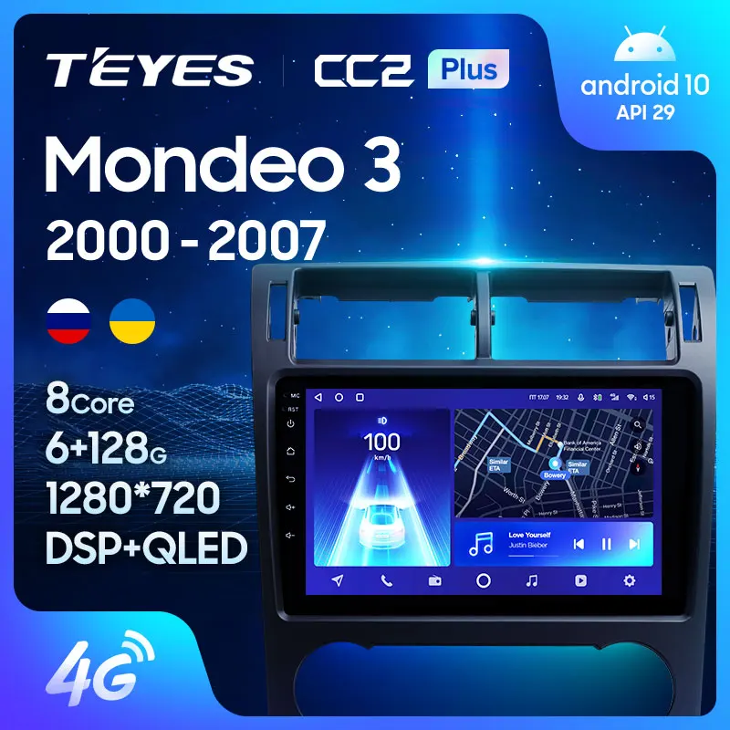 TEYES CC2L и CC2 Plus Штатная магнитола For Форд Мондео 3 Ford Mondeo 2000 2007 Android до 8 ЯДЕР 6 + 128ГБ 16*2EQ