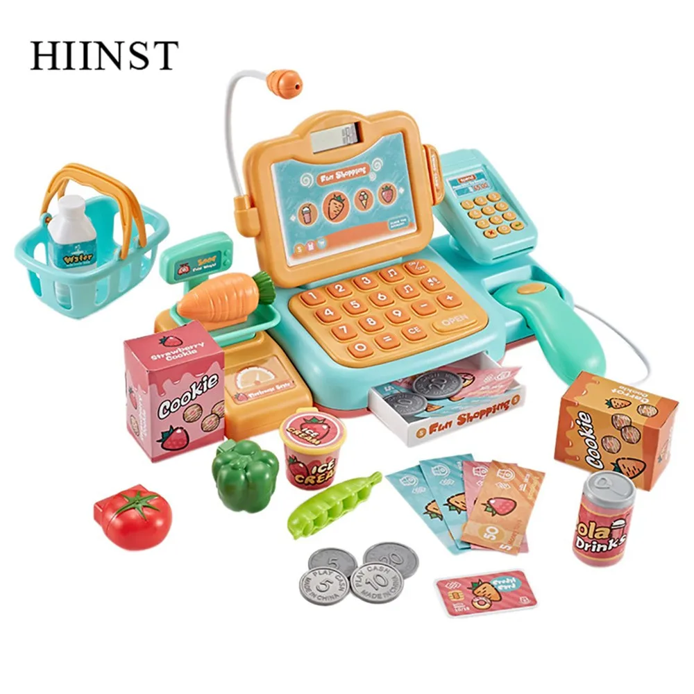Детские игрушки 24 шт. моделирование кассовый счетчик супермаркет денежный набор