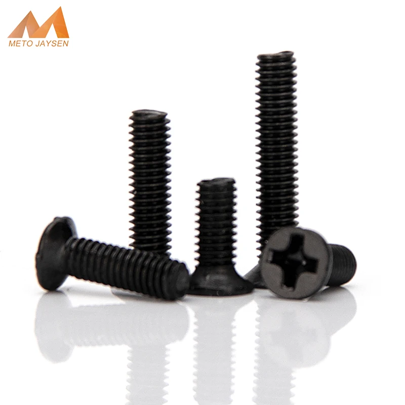 

M2 M2.5 M3 Black Zinc Countersunk Head Phillips Screw Cross Recessed Machine Screw Phillips Head Metric Bolts Length 3mm-16mm