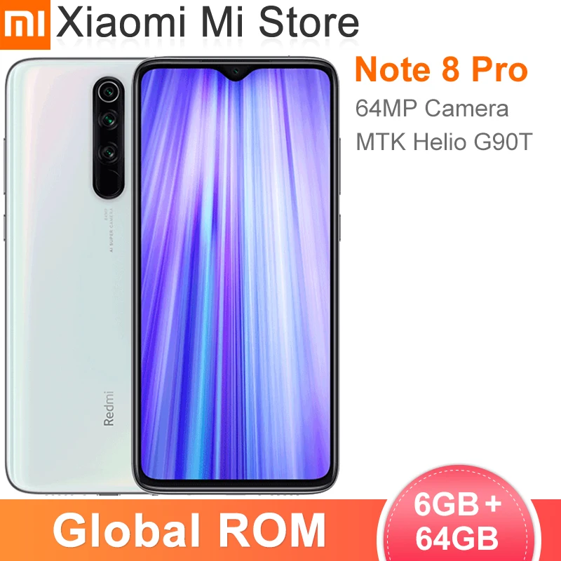 Смартфон Xiaomi Redmi Note 8 Pro 6 ГБ 64 Гб мп + 20 Мп камера MTK Helio G90T 53 &quotэкран аккумулятор 4500