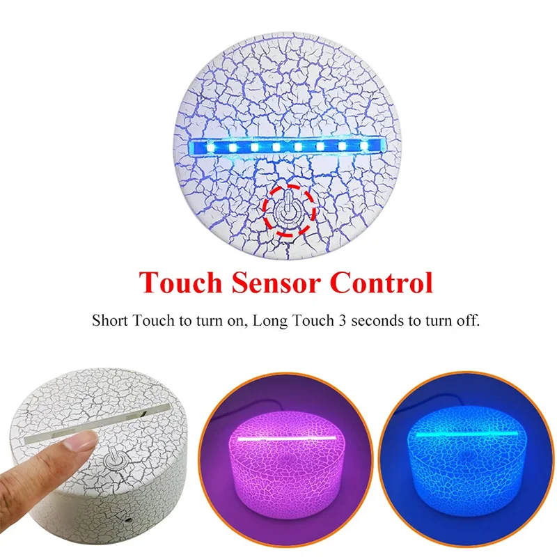 Музыкальная нота рок-гитара 3D лампа светодиодный светильник 7 цветов сенсорный