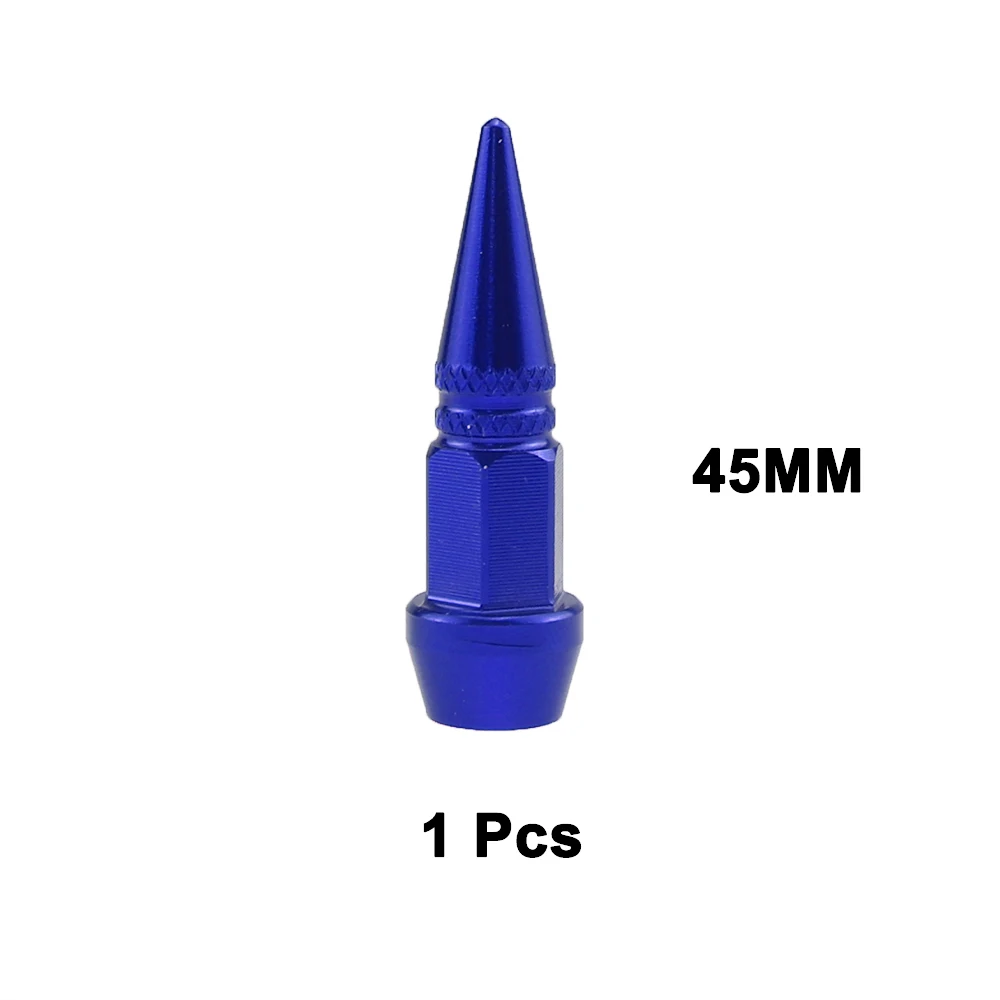 45mm Blue 1pcs 1 шт. Универсальный Алюминий сплава для автомобилей и мотоциклов Автомобильный велосипед Спайк Форма пыле шин колесо, Шпиндельный колпачки стайлинга автомобилей Тюнинг - Цвет: 45mm Blue 1pcs