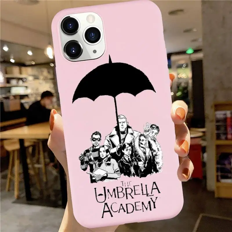

The Umbrella Academy Phone Case Pink Candy Color for iPhone 6 7 8 11 12 s mini pro X XS XR MAX Plus