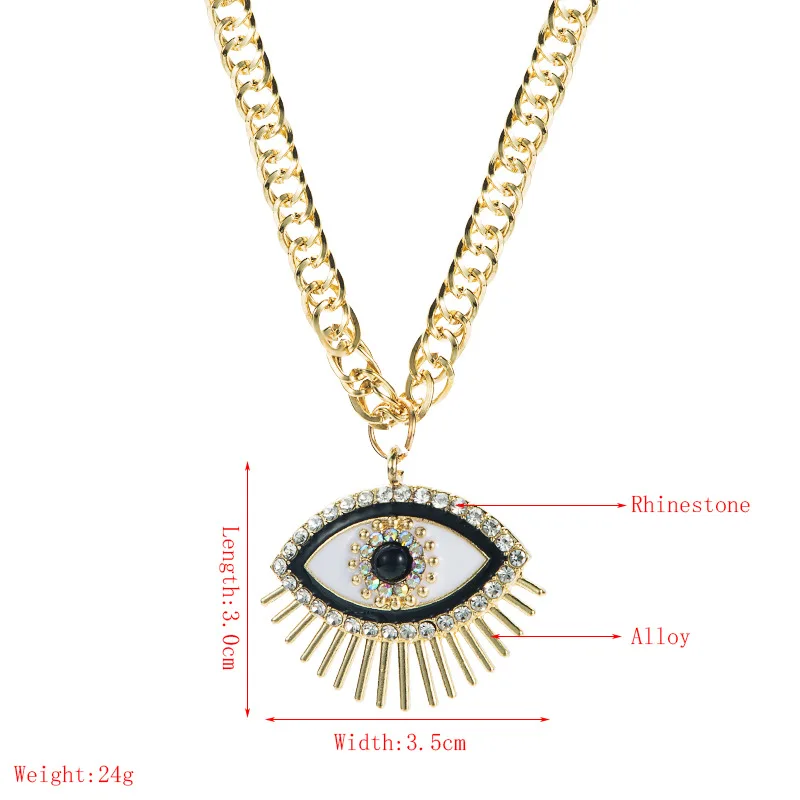 Стразы кристаллическое ожерелье от сглаза для женщин металлическая