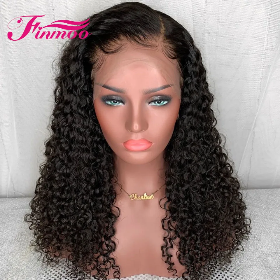 Кудрявый вьющиеся Синтетические волосы на кружеве человеческие парики