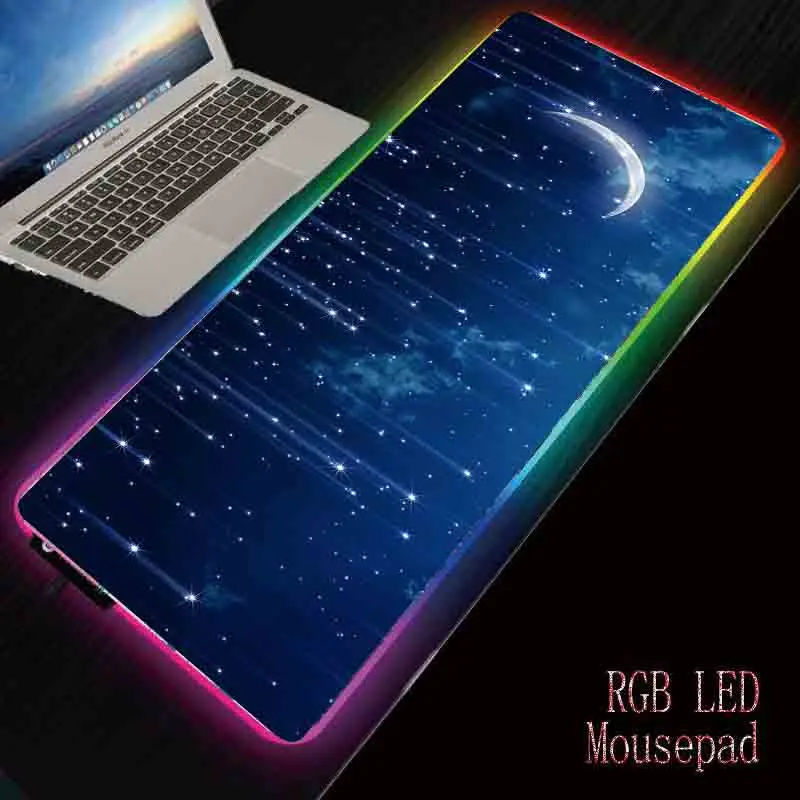 XGZ Moon Night Stars landscape pattern RGB большой коврик для мыши игровая консоль компьютерный