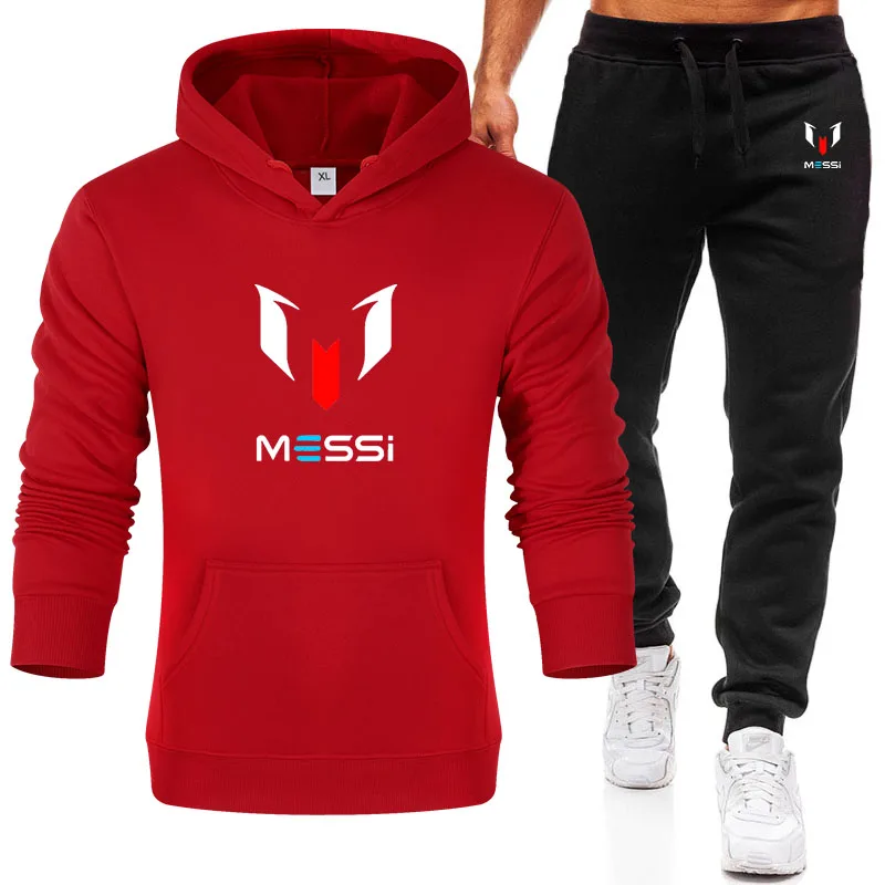 

2021 Autumn And Winter New Products Hot Sale Men's Suit Sportswear 2-Piece Suit Messi Hoodie + Trousers Fashion Sports Suit