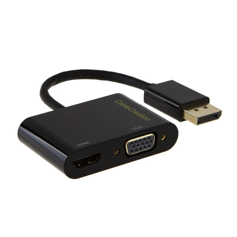 Переходник dp-hdmi VGA 2 в 1 (два одном) преобразователь DisplayPort HDMI с поддержкой 3D/4K через