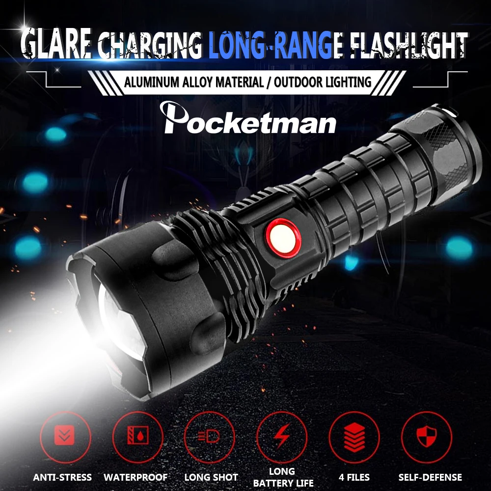 Новый 4 * XHP50 светодиодный фонарик фонарь с сильным освещением дальность