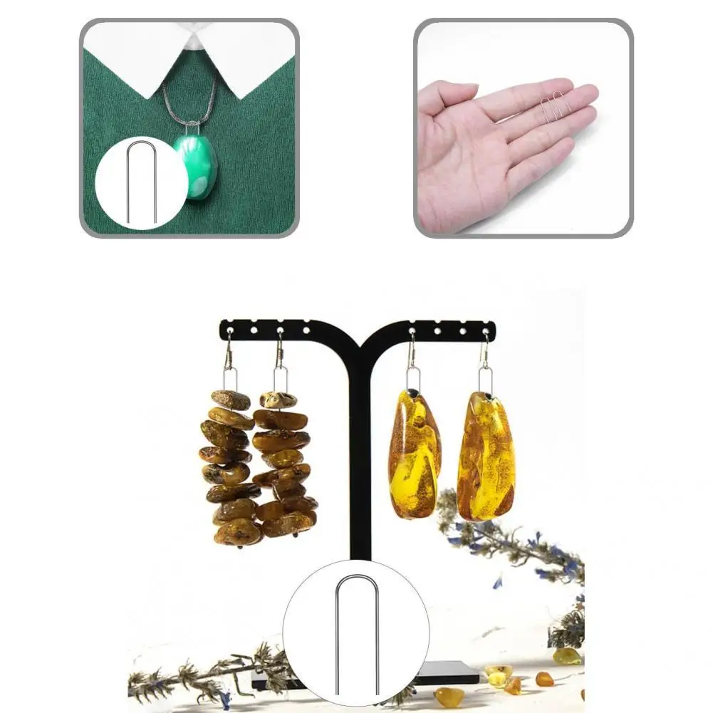 

50/60/100/150/200Pcs U Hanger Hook Stable Accessories Convenient to Use Wear-resistant Jump Ring U Shape Hook for Pendant