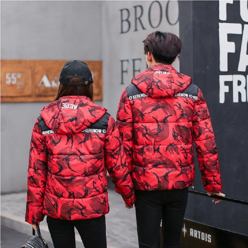 Couple Style Camouflage Cotton-padded Jacket Men's Winter Jacket Thick Short Padded Jacket Down Padded Jacket Plus Size Clothes